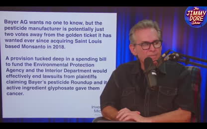 Congress Giving Glyphosate Manufacturer Bayer IMMUNITY From Cancer Lawsuits for glyphosate!